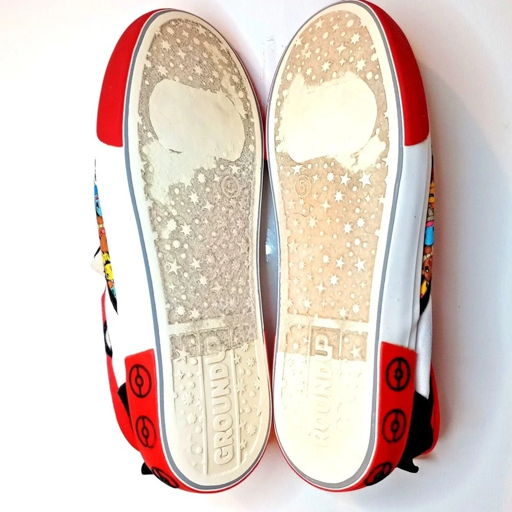 Ground Up Pokemon Slip-On Shoes Size 5 Youth Pikachu Charmander Canvas Sneakers
